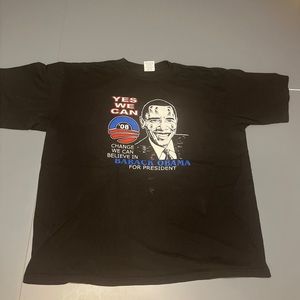 Barack Obama 2008 Jensen Made In USA Yes We Can T-Shirt Mens 2XL